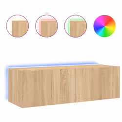Mobile TV a Parete con Luci LED Rovere Sonoma 100x35x31 cmcod mxl 110174 - Vista aggiuntiva 2