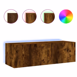 Mobile TV a Parete con Luci LED Rovere Fumo 100x35x31 cmcod mxl 134190 - Vista aggiuntiva 2