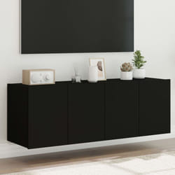 Vidaxl - Mobili tv a Parete con Luci led 2pz Neri 60x35x41 cm 47503