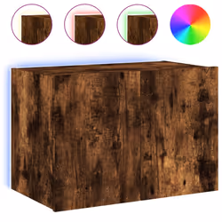 Mobile TV a Parete con Luci LED Rovere Fumo 60x35x41 cmcod mxl 111905 - Vista aggiuntiva 2