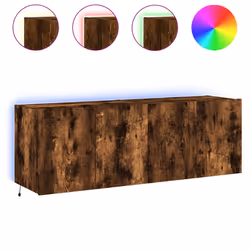 Mobili TV a Parete con Luci LED 2pz Rovere Fumo 60x35x41 cmcod mxl 86209 - Vista aggiuntiva 2