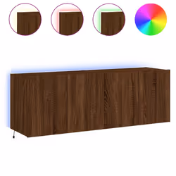 Mobili TV a Parete con Luci LED 2pz Rovere Marrone 60x35x41 cmcod mxl 134193 - Vista aggiuntiva 2