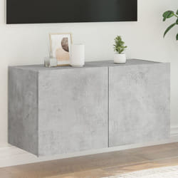 Vidaxl - Mobile tv a Parete con Luci led Grigio Cemento 80x35x41 cm