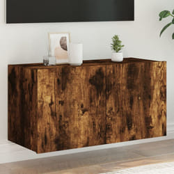 Vidaxl - Mobile tv a Parete con Luci led Rovere Fumo 80x35x41 cm 39194