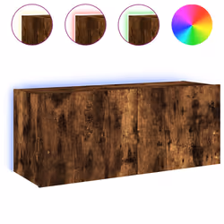 Mobile TV a Parete con Luci LED Rovere Fumo 100x35x41 cmcod mxl 110178 - Vista aggiuntiva 2