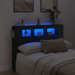 Testiera led Nera 140x18,5x103,5 cm Legno Multistrato Vidaxl 71901