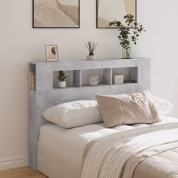 vidaXL Testiera LED Grigio Cemento 140x18,5x103,5 cm Legno Multistrato - Vista aggiuntiva 3