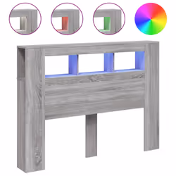 vidaXL Testiera LED Grigio Sonoma 140x18,5x103,5 cm Legno Multistrato - Vista aggiuntiva 2