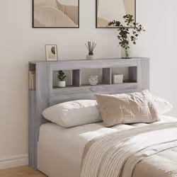 vidaXL Testiera LED Grigio Sonoma 140x18,5x103,5 cm Legno Multistrato - Vista aggiuntiva 3