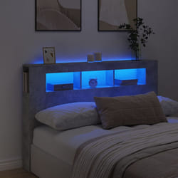 vidaXL Testiera LED Grigio Cemento 160x18,5x103,5 cm Legno Multistrato