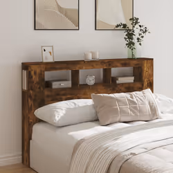vidaXL Testiera LED Rovere Fumo 160x18,5x103,5 cm Legno Multistrato - Vista aggiuntiva 3
