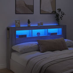 Testiera led Grigio Sonoma 180x18,5x103,5 cm Legno Multistrato Vidaxl 180579
