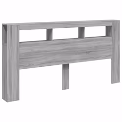 vidaXL Testiera LED Grigio Sonoma 200x18,5x103,5 cm Legno Multistrato - Vista aggiuntiva 3