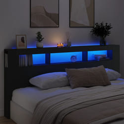 Testiera LED Nera 220x18,5x103,5 cm Legno Multistratocod mxl 108834