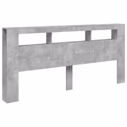 vidaXL Testiera LED Grigio Cemento 220x18,5x103,5 cm Legno Multistrato - Vista aggiuntiva 3