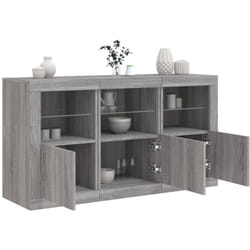 Credenza con Luci LED Grigio Sonoma 123x37x67 cm vidaXL651935