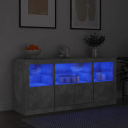 Vidaxl - Credenza con Luci led Grigio Cemento 142,5x37x67 cm