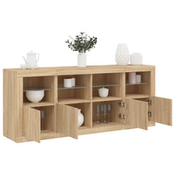 vidaXL Credenza con Luci LED Rovere Sonoma 163x37x67 cm