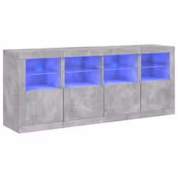 Credenza con Luci LED Grigio Cemento 163x37x67 cmcod mxl 133821 - Vista aggiuntiva 2