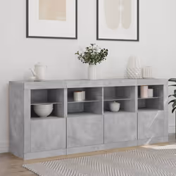 Credenza con Luci LED Grigio Cemento 163x37x67 cmcod mxl 133821 - Vista aggiuntiva 3