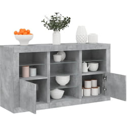 Vidaxl - Credenza con Luci led Grigio Cemento 123x37x67 cm 47097