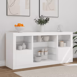 Credenza con Luci LED Bianca 142,5x37x67 cmcod mxl 85769 - Vista aggiuntiva 3
