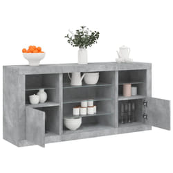 Credenza con Luci LED Grigio Cemento 142,5x37x67 cmcod mxl 133726