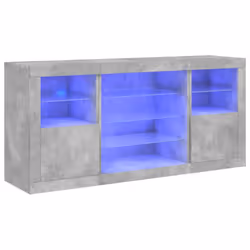Credenza con Luci LED Grigio Cemento 142,5x37x67 cmcod mxl 133726 - Vista aggiuntiva 2