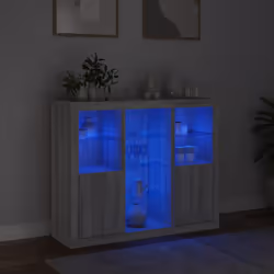 Credenze con Luci LED 3 pz Grigio Sonoma in Legno Multistratocod mxl 133823 - Vista aggiuntiva 3