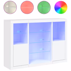 Credenze con Luci LED 3 pz Bianche in Legno Multistratocod mxl 109672 - Vista aggiuntiva 2