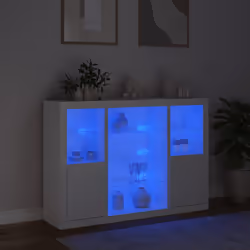 Credenze con Luci LED 3 pz Bianche in Legno Multistratocod mxl 109672 - Vista aggiuntiva 3