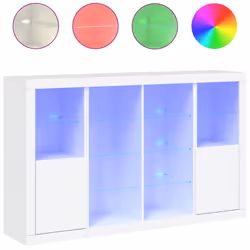 Credenze con Luci LED 3 pz Bianche in Legno Multistratocod mxl 109853 - Vista aggiuntiva 2