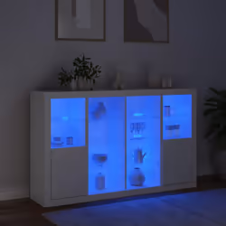 Credenze con Luci LED 3 pz Bianche in Legno Multistratocod mxl 109853 - Vista aggiuntiva 3