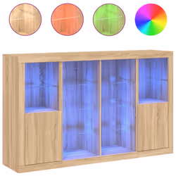 Credenze con Luci LED 3 pz Rovere Sonoma in Legno Multistratocod mxl 109851 - Vista aggiuntiva 2