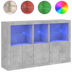 Credenza con Luci LED Grigio Cemento 162x37x100 cmcod mxl 133827 - Vista aggiuntiva 2