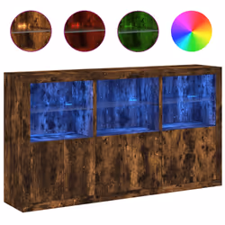 Credenza con Luci LED Rovere Fumo 181,5x37x100 cmcod mxl 133830 - Vista aggiuntiva 2