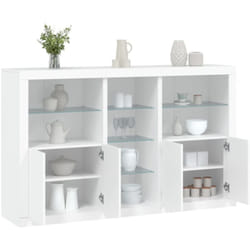 Credenza con Luci LED Bianca 162x37x100 cm