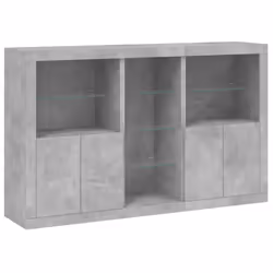 vidaXL Credenza con Luci LED Grigio Cemento 162x37x100 cm - Vista aggiuntiva 3