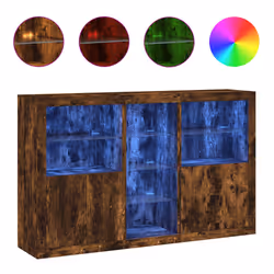 Credenza con Luci LED Rovere Fumo 162x37x100 cmcod mxl 85893 - Vista aggiuntiva 2