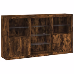 Credenza con Luci LED Rovere Fumo 181,5x37x100 cmcod mxl 85894 - Vista aggiuntiva 3
