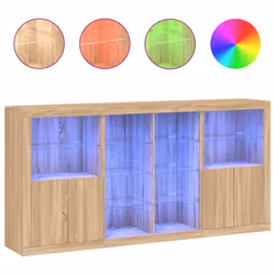 vidaXL Credenza con Luci LED Rovere Sonoma 202x37x100 cm - Vista aggiuntiva 2