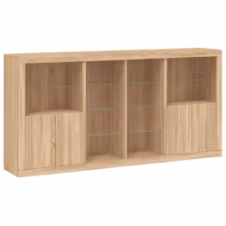 vidaXL Credenza con Luci LED Rovere Sonoma 202x37x100 cm - Vista aggiuntiva 3