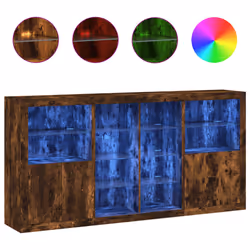 Credenza con Luci LED Rovere Fumo 202x37x100 cmcod mxl 85896 - Vista aggiuntiva 2