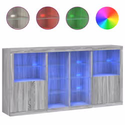 Credenza con Luci LED Grigio Sonoma 202x37x100 cmcod mxl 115143 - Vista aggiuntiva 2