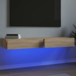 Vidaxl - Mobili Porta tv con Luci led 2pz Rovere Sonoma 60x35x15,5 cm
