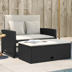 Vidaxl - Divano da Giardino con Cuscini a 2 Posti Nero in Polyrattan
