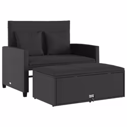 Divano da Giardino con Cuscini a 2 Posti Nero in Polyrattancod mxl 112104 - Vista aggiuntiva 2