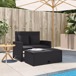 Divano da Giardino con Cuscini a 2 Posti Nero in Polyrattancod mxl 112104 - Vista aggiuntiva 3