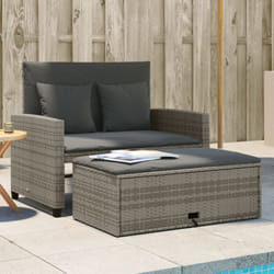 Vidaxl - Divano da Giardino con Cuscini 2 Posti Grigio in Polyrattan