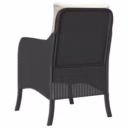 VidaXL 365144 sedia da esterno Terrazzo Seduta imbottita Rattan sintetico, Acciaio Crema, Bianco - Vista aggiuntiva 7
